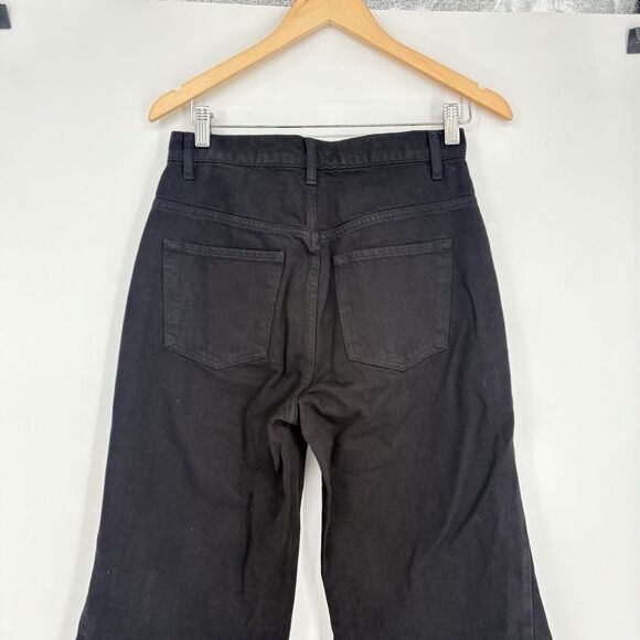 Frame Denim Le Baggy Palazzo Wide Leg Flare Black Jeans Size 26 - Picture 8 of 10